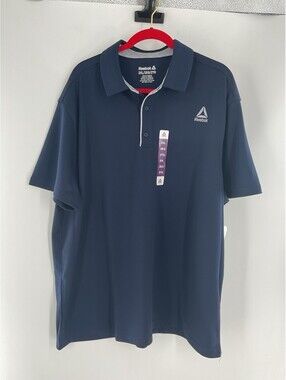 Reebok Men’s 2XL Navy Blue Polo Shirt NWT 007
